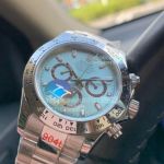 High Replica Rolex Daytona Men Ice Blue Face Stainless Steel Strap Watch 40 mm